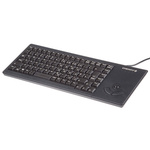 CHERRY Wired USB Compact Trackball Keyboard, QWERTY (UK), Black