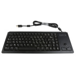 CHERRY Wired USB Compact Trackball Keyboard, AZERTY, Black
