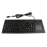 CHERRY Wired USB Compact Touchpad Keyboard, QWERTY (US), Black