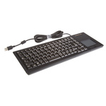 CHERRY Wired USB Compact Touchpad Keyboard, QWERTZ, Black