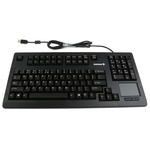 CHERRY Wired USB Compact, Ergonomic Touchpad Keyboard, QWERTY (US), Black