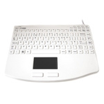 Ceratech Wired USB Medical Touchpad Keyboard, QWERTY (UK), White