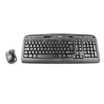 Logitech Wireless Keyboard and Mouse Set, QWERTY, Black (Keyboard), Black/Grey (Mouse)