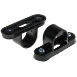 RS PRO Cable Conduit Support Black Screw Plastic Conduit Saddles, 20mm Max. Bundle