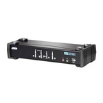 Aten 4 Port USB DVI KVM Switch, 3.5 mm Stereo 1920 x 1200 Maximum Resolution