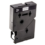 Brother Black on White Label Printer Tape, 8 m Length, 12 mm Width