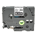 Brother White on Black Label Printer Tape, 8 m Length, 12 mm Width