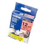 Brother Black on Red Label Printer Tape, 8 m Length, 12 mm Width