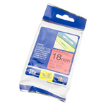 Brother Black on Red Label Printer Tape, 8 m Length, 18 mm Width