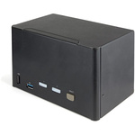StarTech.com 23 Port Quad Monitor USB DisplayPort KVM Switch, 3.5 mm Stereo