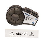 Brady B-595 Vinyl Black on White Label Printer Tape, 6.4 m Length, 19.05 mm Width