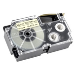 Casio Black on Yellow Label Printer Tape, 8 m Length, 18 mm Width