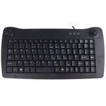 RS PRO Mini Keyboard Wired USB Trackball, QWERTY (UK) Black
