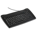 RS PRO Mini Keyboard Wired PS/2 Trackball, QWERTY (UK) Black