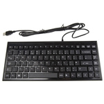 RS PRO Mini Keyboard Wired USB, QWERTY (UK) Black