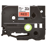 Brother Black on Red Label Printer Tape, 8 m Length, 36 mm Width