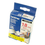 Brother Red on White Label Printer Tape, 8 m Length, 18 mm Width