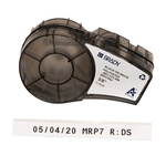 Brady B-488 Polyester Black on White Label Printer Tape, 6.4 m Length, 9.53 mm Width