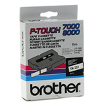 Brother Black on White Label Printer Tape, 15 m Length, 9 mm Width