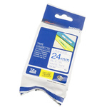 Brother Blue on White Label Printer Tape, 8 m Length, 24 mm Width