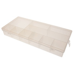 RS PRO 10 Cell Transparent PP Compartment Box, 50mm x 338mm x 153mm