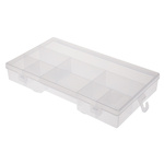 RS PRO 9 Cell Transparent PP Compartment Box, 38mm x 245mm x 143mm