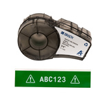 Brady B-595 Vinyl White on Green Label Printer Tape, 6.4 m Length, 19.05 mm Width