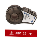 Brady B-595 Vinyl White on Red Label Printer Tape, 6.4 m Length, 19.05 mm Width