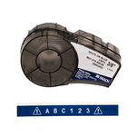 Brady B-595 Vinyl White on Blue Label Printer Tape, 6.4 m Length, 9.53 mm Width
