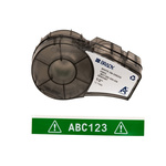 Brady B-595 Vinyl White on Green Label Printer Tape, 6.4 m Length, 12.7 mm Width