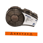 Brady B-595 Vinyl Black on Orange Label Printer Tape, 6.4 m Length, 9.53 mm Width