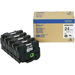 Brother Black on White Label Printer Tape, 8 m Length, 24 mm Width