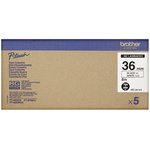 Brother Black on White Label Printer Tape, 8 m Length, 36 mm Width