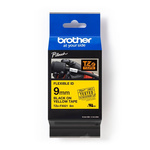 Brother Black on Yellow Label Printer Tape, 8 m Length, 9 mm Width