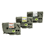 Brother Black on Red, White, Yellow Label Printer Tape, 8 m Length, 12 mm Width