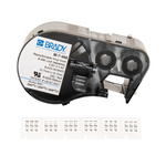 Brady B-498 Repositionable Vinyl Black on White Label Printer Tape, 12.7 mm Width, 12.7mm Label Length