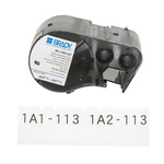 Brady B-427 Self-laminating Vinyl Black on White/Transparent Label Printer Tape, 7.62 m Length, 25.4 mm Width