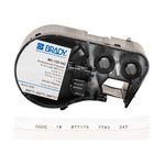Brady B-342 PermaSleeve Black on White Label Printer Tape, 2.13 m Length, 5.97 mm Width