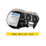 Brady B-342 PermaSleeve Black on Yellow Label Printer Tape, 2.13 m Length, 11.15 mm Width