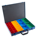 RS PRO 23 Cell BlueSheet Metal, Adjustable Compartment Box, 65mm x 440mm x 370mm