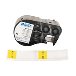 Brady B-427 Self-laminating Vinyl Black on Yellow/Transparent Label Printer Tape, 25.4 mm Width, 63.5mm Label Length