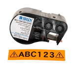 Brady B-595 Vinyl Black on Orange Label Printer Tape, 7.62 m Length, 25.4 mm Width