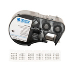 Brady B-498 Repositionable Vinyl Black on White Label Printer Tape, 12.7 mm Width, 12.7mm Label Length