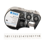 Brady B-498 Repositionable Vinyl Black on White Label Printer Tape, 6.1 m Length, 9.53 mm Width, 6.1mm Label Length,