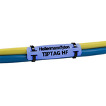 HellermannTyton TIPTAG Blue Black Print Cable Labels, 100mm Width, 11mm Height, 120 Qty