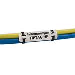 HellermannTyton TIPTAG White Black Print Cable Labels, 100mm Width, 11mm Height, 120 Qty