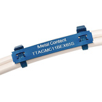 HellermannTyton TTAGMC Blue White Print Cable Labels, 100mm Width, 15mm Height, 120 Qty