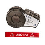 Brady B-595 Vinyl White on Red Label Printer Tape, 6.4 m Length, 12.7 mm Width