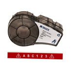Brady B-595 Vinyl White on Red Label Printer Tape, 6.4 m Length, 9.53 mm Width