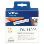 Brother White Black Print Label Roll, 87mm Width, 17mm Height, 300Per Roll Qty